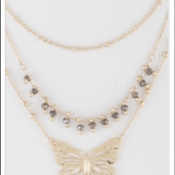 Multi Butterfly Pendant Necklace - Picture 3 of 3